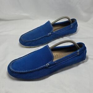 Florsheim Vintage Electric Blue Suede driving Elegant Loafers Mens 8.5 In Guc
